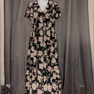 Floral Black Maxi Dress